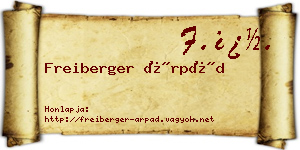 Freiberger Árpád névjegykártya